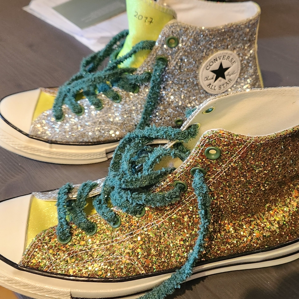 JW Anderson Converse Glitter High-Top Sneakers